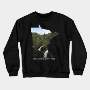 Minnesota Outline (Devil's Kettle in Judge Magney State Park) Crewneck Sweatshirt